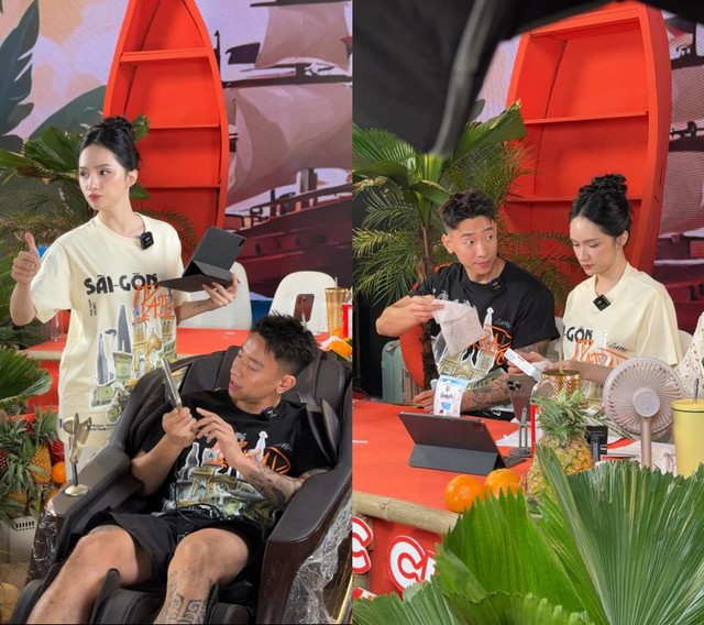 Phú Cường âm thầm theo sát Hoa hậu Hương Giang tại các sự kiện, không ngại thể hiện tình cảm trên phiên live - Ảnh 3.