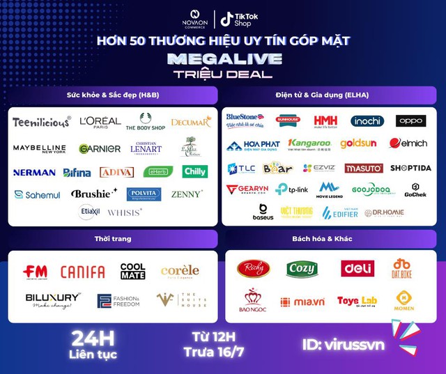 24h Megalive triệu deal bùng nổ cùng ViruSs: Trải nghiệm mua sắm độc đáo trong trường quay ảo! - Ảnh 1.