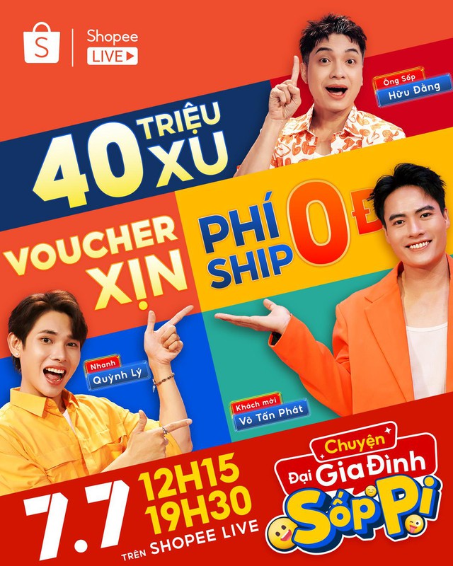 Bất ngờ khi dàn mỹ nam “chông gai” và “ba gai” nối nhau lên sóng Shopee Live trong siêu hội 7.7 - Ảnh 3.