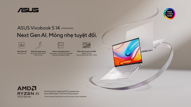 Laptop AI Vivobook S 14 thế hệ mới - mỏng nhẹ mạnh mẽ hàng đầu phân khúc - Ảnh 3.