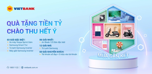 Vietbank ra mắt chương trình khuyến mãi Quà tặng tiền tỷ - Chào thu hết ý - Ảnh 2.