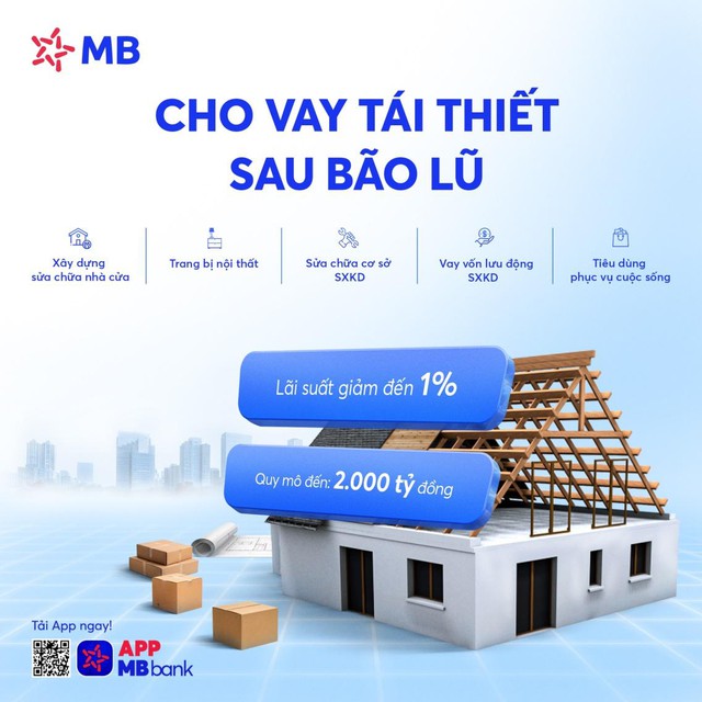 MB hỗ trợ vay 2000 tỷ tái thiết sau bão lũ - Ảnh 1.