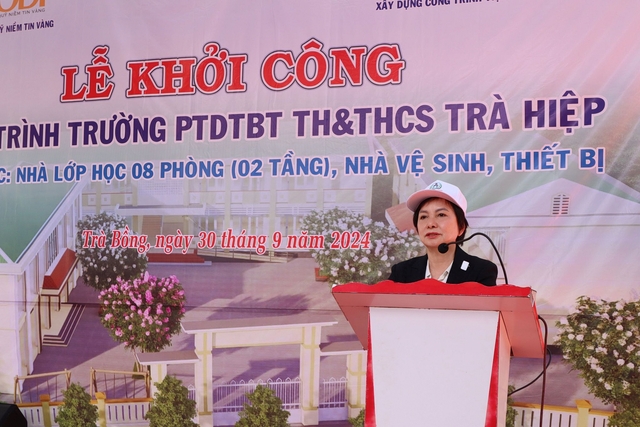 Khởi công xây dựng dự án Trường học cho trẻ em vùng cao xã Trà Hiệp - Ảnh 1.