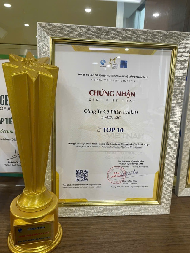 LynkiD lập cú hattrick 3 hạng mục “Top 10 Doanh nghiệp Công nghệ số xuất sắc Việt Nam 2025”- Ảnh 1.