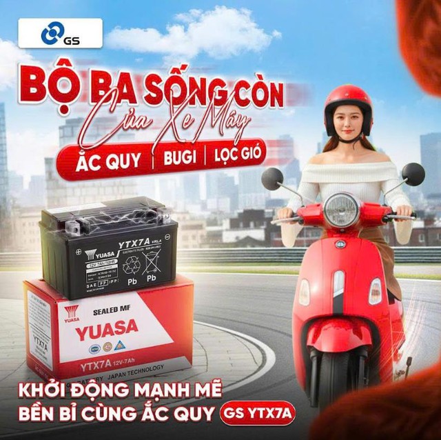 Ắc quy xe máy GS: Bền bỉ, ổn định, khởi động mạnh mẽ trên mọi cung đường- Ảnh 1.