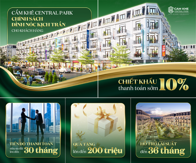 Cẩm Khê Central Park tung loạt chính sách thanh toán ưu đãi và linh hoạt- Ảnh 1. Cẩm Khê Central Park tung loạt chính sách thanh toán ưu đãi và linh hoạt- Ảnh 1.