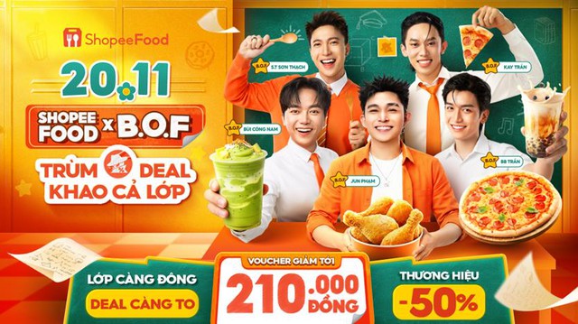 Cả lớp lên món, ShopeeFood lên deal mời tiệc 20.11: Lớp càng đông, deal càng to- Ảnh 1.
