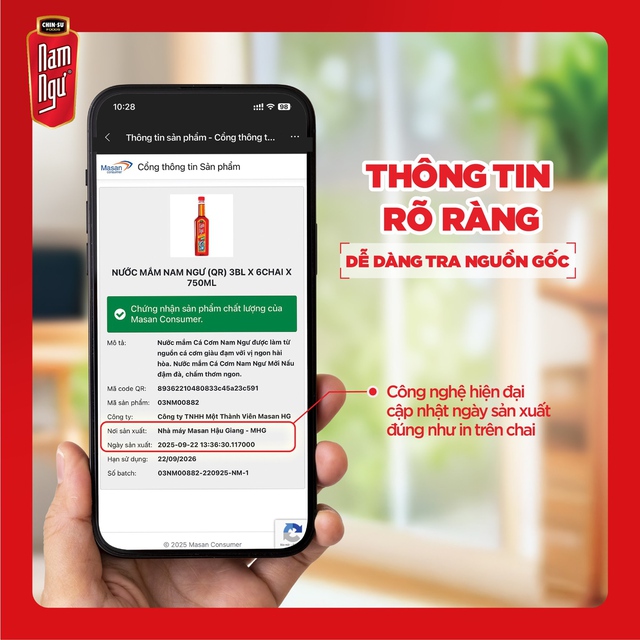 Dễ dàng xác thực hàng chính hãng khi quét QR Code trên mỗi chai nước mắm Nam Ngư- Ảnh 2.