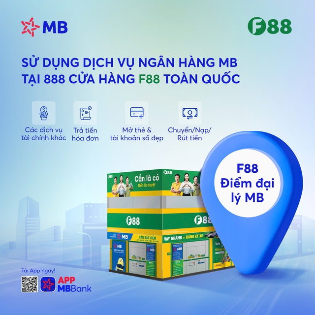 MB hợp tác F88, mở rộng thêm 888 điểm giao dịch ngân hàng toàn quốc - Ảnh 1.