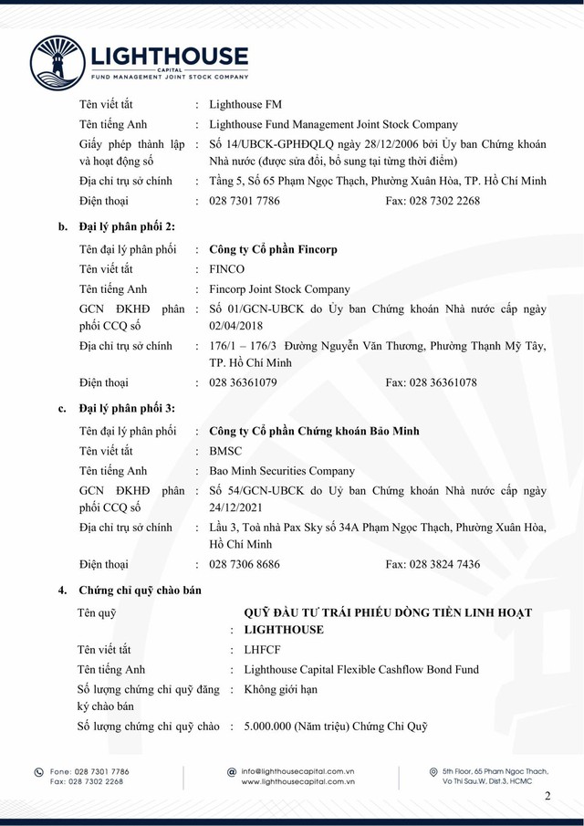 Lighthouse Capital thông báo chào bán chứng chỉ Quỹ LHFCF ra công chúng- Ảnh 2.