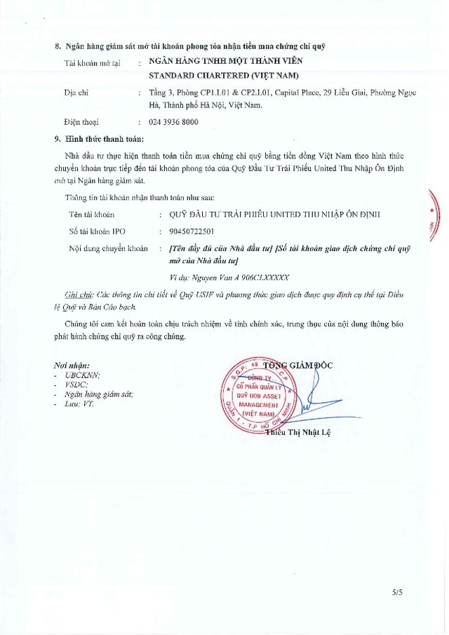 UOB Asset Management (Việt Nam) thông báo chào bán chứng chỉ Quỹ USIF ra công chúng- Ảnh 5.