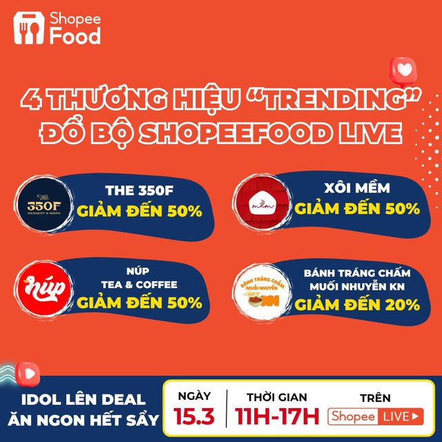 “Cơn bão” ShopeeFood livestream 15.3 đổ bộ: Toàn các thương hiệu “hot” The 350F, Xôi Mềm, KATINAT, Phê La,... - Ảnh 3.