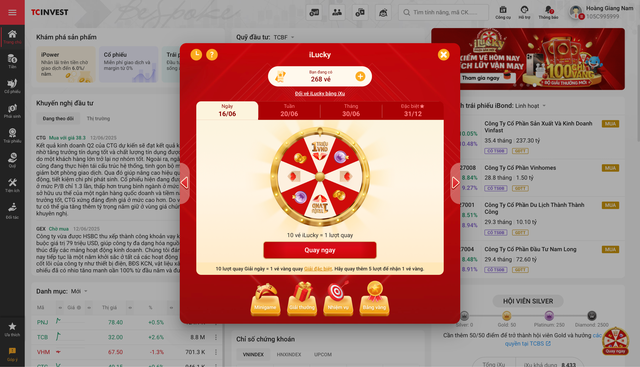 Cơn sốt "Vòng quay may mắn iLucky" tại TCBS: Tặng 100 chỉ vàng nhẫn- Ảnh 1.