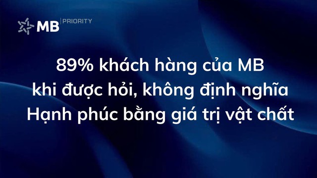 Ngân hàng không nói về tiền: MB Priority định nghĩa “Hạnh phúc” cho tài chính cao cấp - Ảnh 1. Ngân hàng không nói về tiền: MB Priority định nghĩa “Hạnh phúc” cho tài chính cao cấp - Ảnh 1.