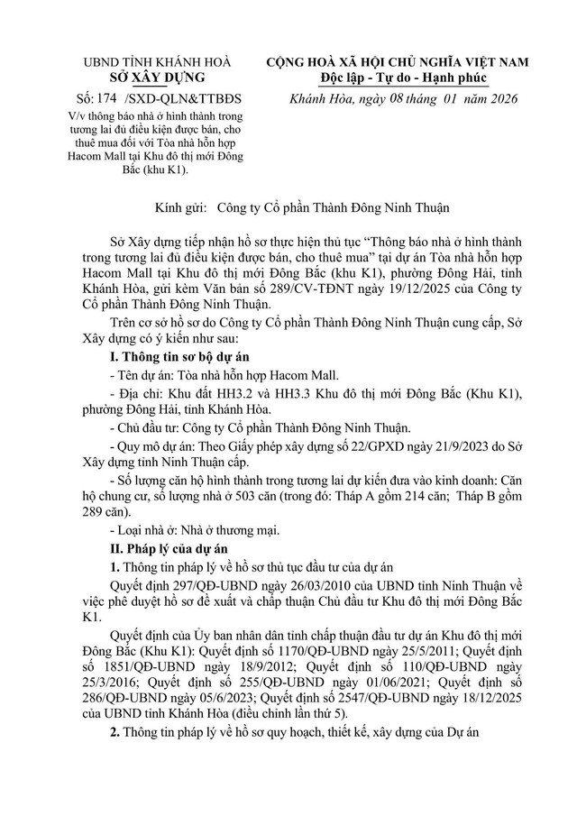 Hacom Tower được tỉnh Khánh Hòa duyệt đủ điều kiện mở bán ngay đầu năm 2026 - Ảnh 1.