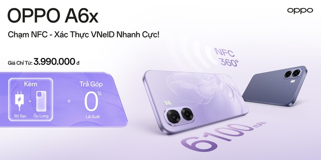 L&yacute; do OPPO A6x đ&aacute;ng mua đầu năm: NFC, pin lớn 6100mAh, gi&aacute; chỉ từ 3,99 triệu- Ảnh 1.