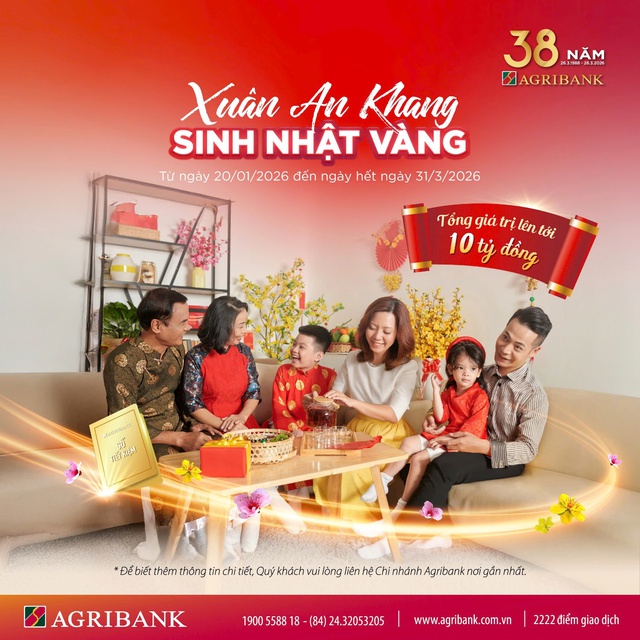 Agribank dành 10 tỷ đồng tri ân khách hàng với chương trình “Xuân an khang – Sinh nhật vàng”- Ảnh 1.