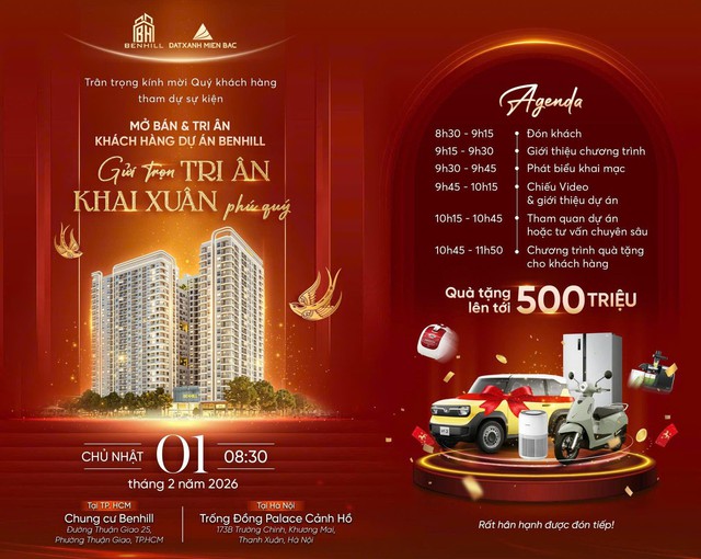 Sự kiện tri ân khách hàng dự án Benhill: Nhận nhà đẹp - Rinh quà giá trị tới 500 triệu đồng- Ảnh 1.