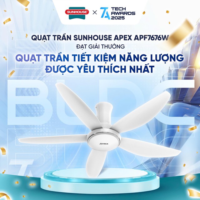 Quạt trần Sunhouse Apex xuất sắc gi&agrave;nh chiến thắng tại Tech Awards 2025 - Ảnh 1.