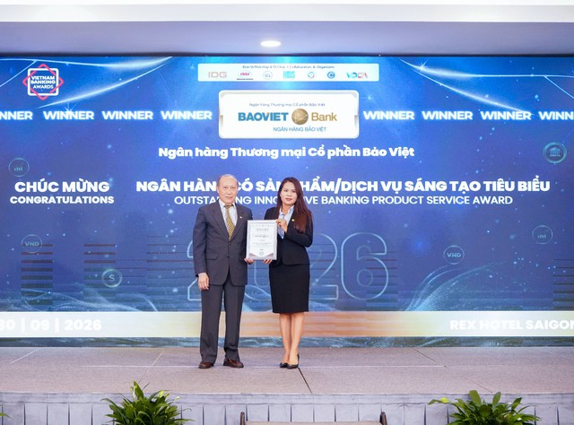 BAOVIET Bank được vinh danh “Ngân hàng có sản phẩm dịch vụ sáng tạo tiêu biểu 2026”- Ảnh 1.