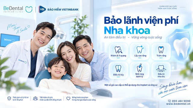 Quyền lợi khám răng Bảo hiểm VietinBank (VBI) tại Nha khoa BeDental, ưu đãi 20% - Ảnh 1.