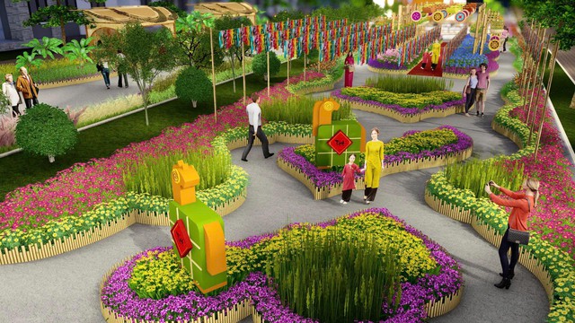 Linh vật Phúc Mã cao 7 mét tại đường hoa Home Hanoi Xuan 2026 - Ảnh 3.