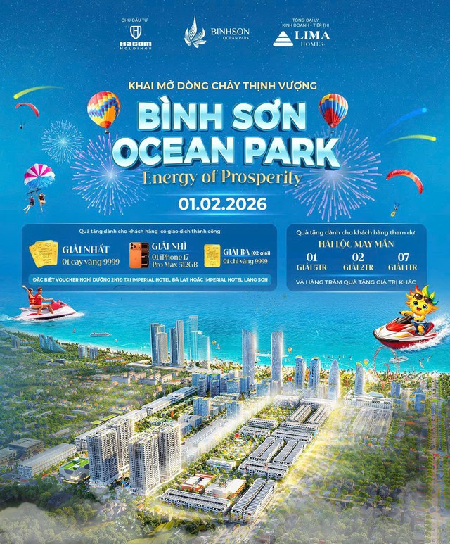 Khai mở dòng chảy thịnh vượng tại đô thị biển kiểu mẫu Bình Sơn Ocean Park- Ảnh 2.