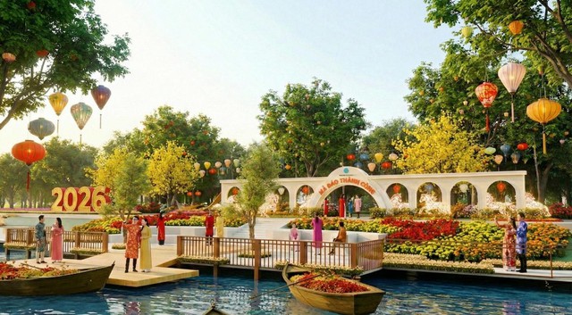 Hội hoa xuân Waterpoint 2026: Điểm du xuân “trên bến dưới thuyền” đặc sắc- Ảnh 2.