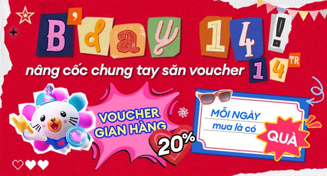 Tưng bừng Sinh nhật Lazada 14 tuổi: Voucher đến 14 triệu, mua 1 tặng 1, voucher đến 50%- Ảnh 1.