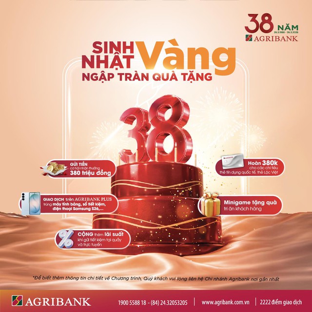 Agribank tri ân khách hàng với loạt chương trình ưu đãi đặc biệt nhân dịp sinh nhật 38 năm - Ảnh 1.