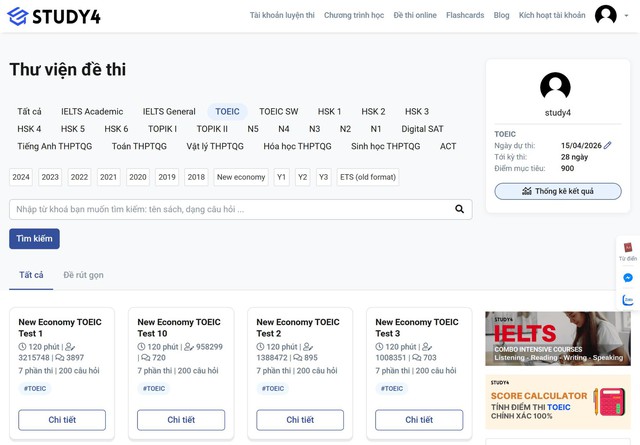 STUDY4: Nền tảng luyện thi đa ngôn ngữ tối ưu hóa lộ trình tự học - Ảnh 1.