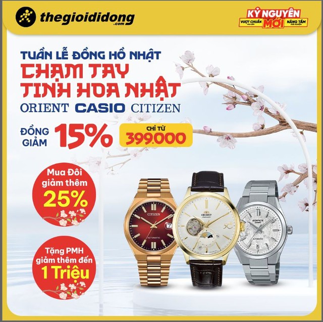 Ưu đ&atilde;i tuần lễ Nhật: Casio, Orient, Citizen giảm sốc cho anh em m&ecirc; gadget tại TGDĐ - Ảnh 1.