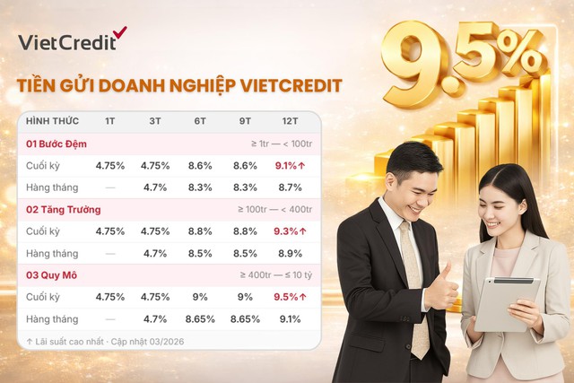 Một tổ chức tín dụng huy động vốn với lãi suất lên tới 9,5%/năm - Ảnh 1.
