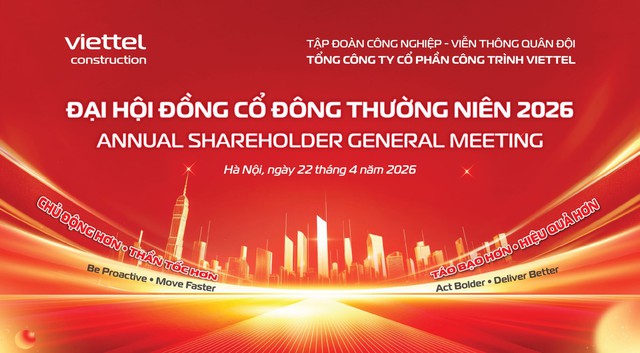 Viettel Construction trình ĐHĐCĐ 2026 loạt chiến lược lớn, dự chi hơn 308 tỷ đồng cổ tức- Ảnh 1.