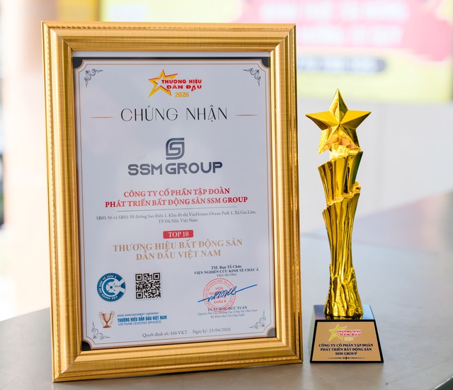 SSM Group được vinh danh Top 10 thương hiệu bất động sản dẫn đầu Việt Nam 2026 - Ảnh 1.