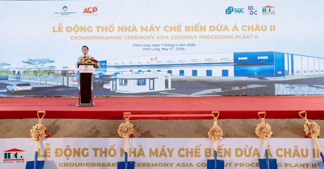 Tập đoàn Nguyên Liệu Á Châu AIG động thổ nhà máy chế biến dừa công nghệ hiện đại hàng đầu thế giới - Ảnh 1.