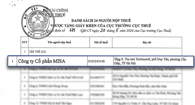 MISA vinh dự được Cục Thuế khen thưởng đột xuất trong việc phối hợp hỗ trợ HKD xoá bỏ thuế khoán- Ảnh 2.
