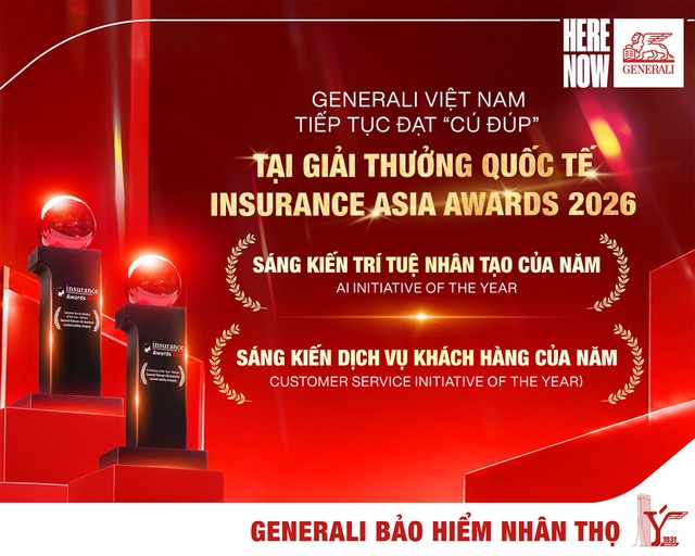 Generali nhận cú đúp giải thưởng về công nghệ và dịch vụ khách hàng tại Insurance Asia Awards 2026- Ảnh 1.