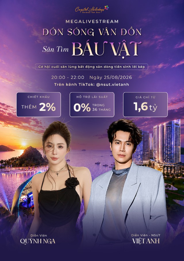Lần đầu tiên Mega livestream căn hộ nghỉ dưỡng 5 sao Crystal Holidays Harbour Vân Đồn- Ảnh 2.