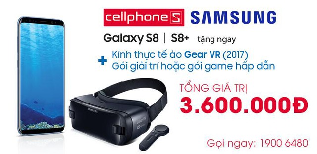 * Tặng Gear VR (2017) và gói nội dung thực tế ảo trị giá 3.600.000đ với S8 | S8 tại CellphoneS