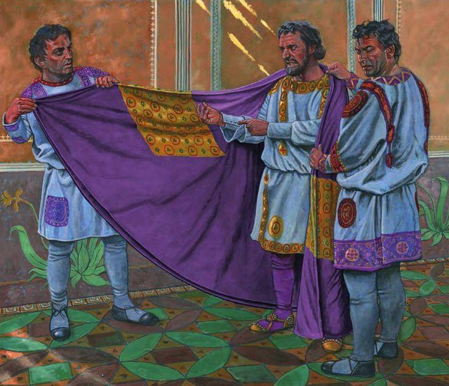 Quý tộc Đông La Mã thế kỷ thứ 6 - tranh do Graham Summer vẽ, trên Pinterest