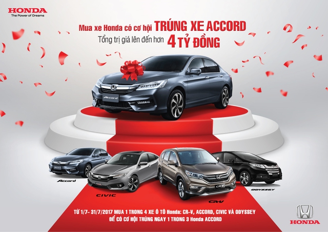 Mua xe hơi Honda trong tháng 7, có cơ hội trúng xe Accord trị giá 1,39 tỷ đồng - Ảnh 1.