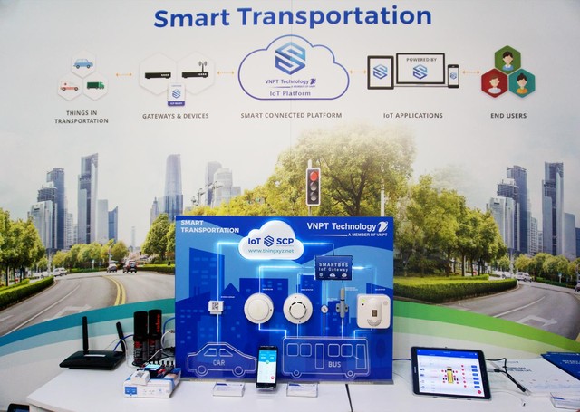 Mô hình giải pháp Giao thông thông minh (bao gồm Smart Car và Smart Bus) của VNPT Technology