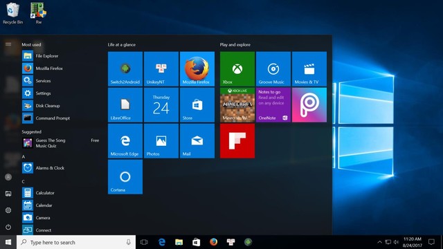 Giao diện hệ điều hành Windows của Smartbox PC