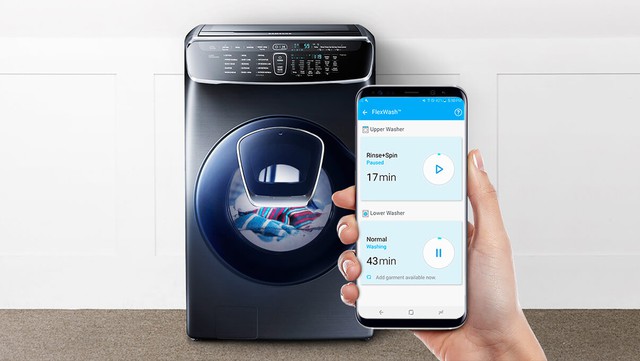 Máy giặt Samsung còn có khả năng kết nối và điều khiển mọi hoạt động thông qua Smartphone