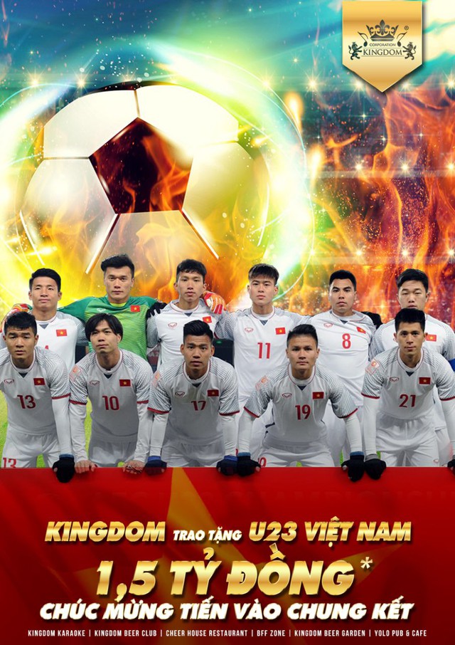 Hệ thống giải trí Kingdom tặng phần quà 1,5 tỷ đồng cho U23 Việt Nam - Ảnh 2.