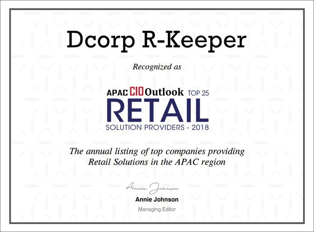 Dcorp R-Keeper lọt top nhà cung cấp biện pháp POS danh tiếng Châu Á Thái Bình Dương - Ảnh 2. Dcorp R-Keeper lọt top nhà cung cấp biện pháp POS danh tiếng Châu Á Thái Bình Dương - Ảnh 2.