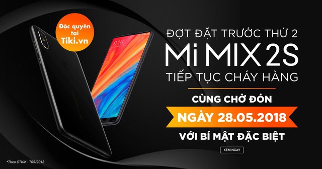 Tiki.vn mở đợt đặt trước Xiaomi Mi Mix 2S độc quyền lần 2 ngày 28/05/2018 - Ảnh 1.