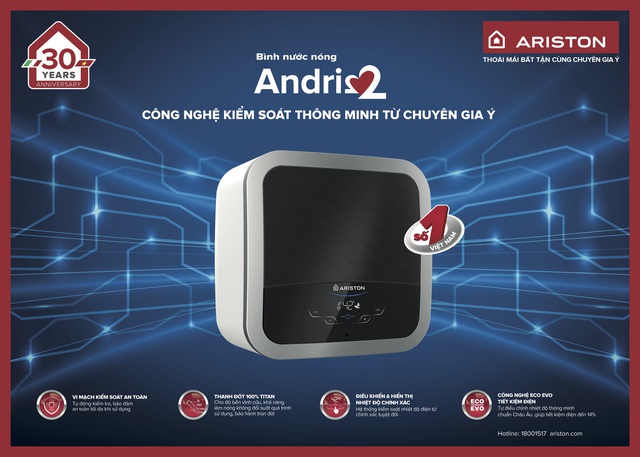 Ariston Andris 2 – Công nghệ đột phá trong lĩnh vực bình nước nóng - Ảnh 1.
