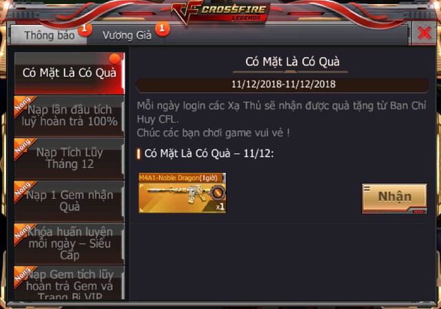 hữu ngay bộ đôi vũ khí cực VIP tại CrossFire Legends free Img20181211193001633